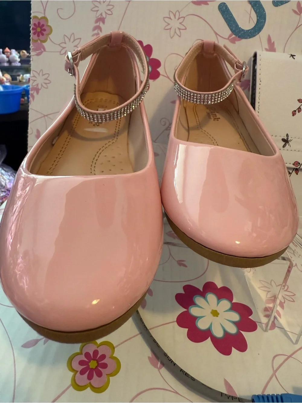 Pink Ankle-Strap Ballet Flats Dress shoes